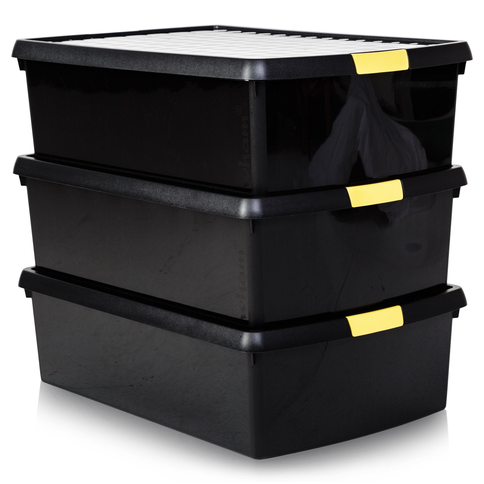 Wham Set of 3 Wheeled Boxes & Lids, 30L